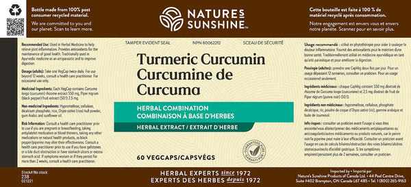 Turmeric Curcumin (60 Vegcaps)