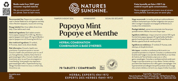 Papaya Mint (70 chewable tablets)