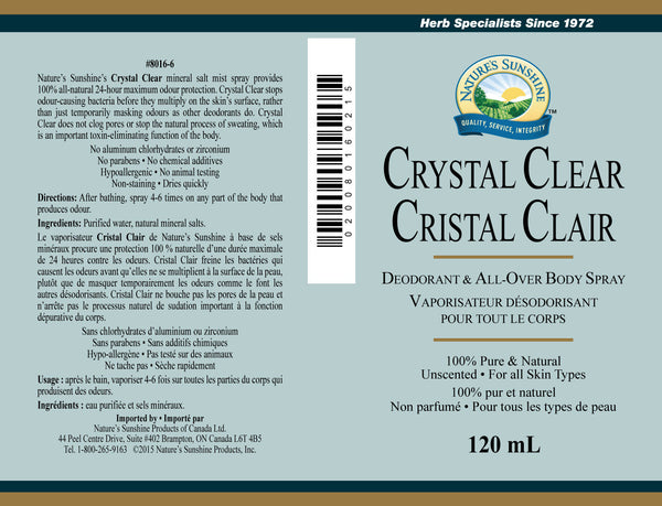Crystal Clear Deodorant and Body Spray