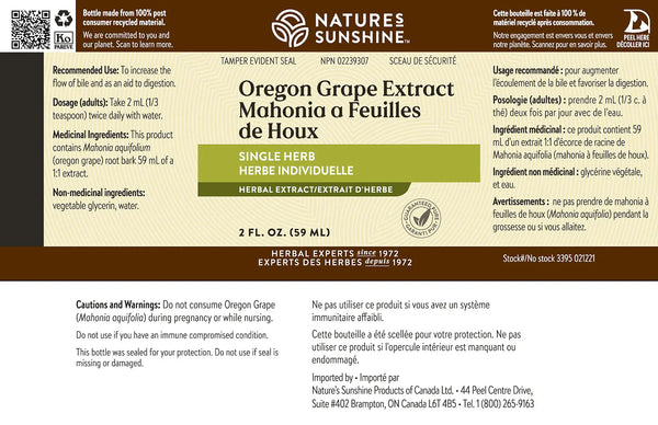 Oregon Grape extract (59 mL liquid)