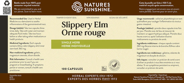 Slippery Elm (100 capsules)