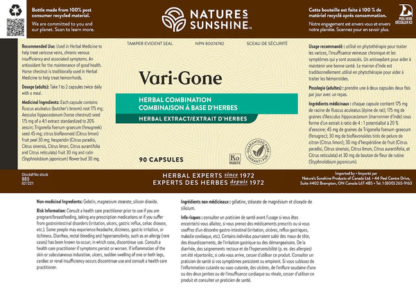 Vari-Gone (90 capsules) - My Sunshine Canada