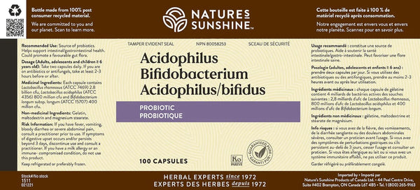 Acidophilus Bifidobacterium (100 caps)