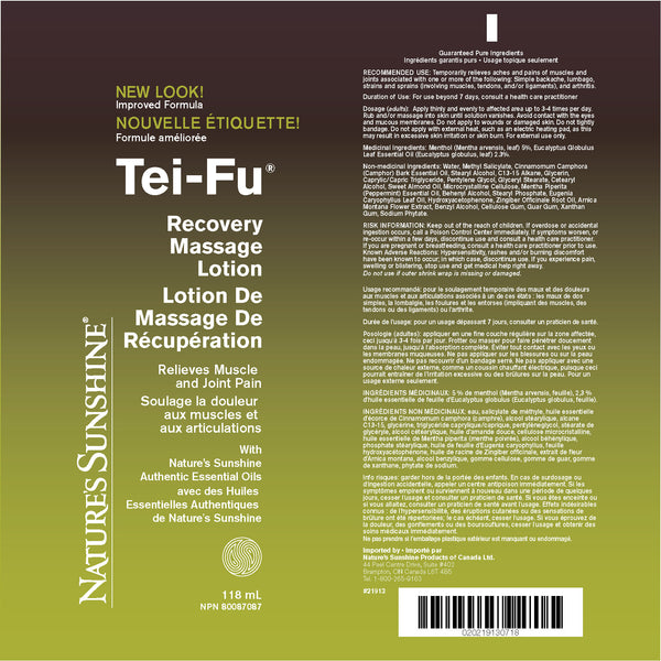 Tei-Fu Recovery Massage Lotion (118 ml)